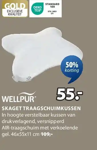 Jysk SKAGET TRAAGSCHUIMKUSSEN aanbieding