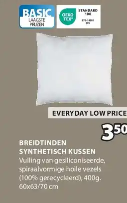 Jysk BREIDTINDEN SYNTHETISCH KUSSEN aanbieding