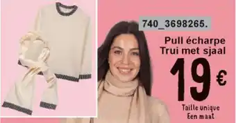 Cora Pull écharpe Trui met sjaal aanbieding