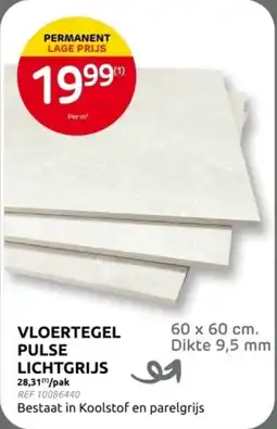 Brico Vloertegel pulse lichtgrijs aanbieding