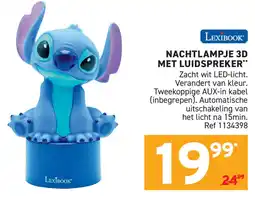 Trafic Lexibook Nachtlampje 3D met Luidspreker aanbieding