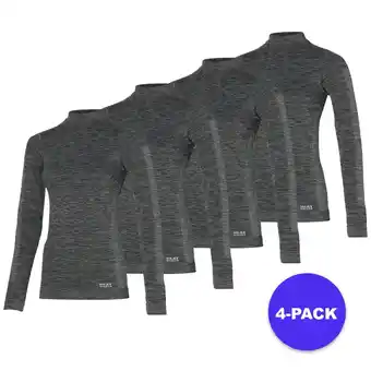 Decathlon Heatkeeper - Thermoshirt dames - Multi zwart - 4-Stuks aanbieding