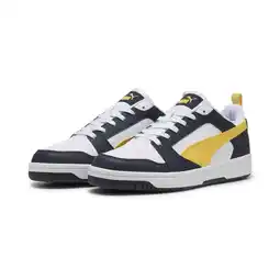 Decathlon Rebound V6 Low sneakers PUMA New Navy Sunny Yellow White Blue aanbieding