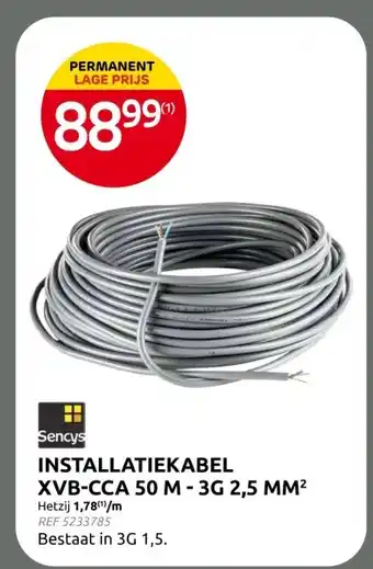 Brico INSTALLATIEKABEL XVB-CCA 50 M aanbieding