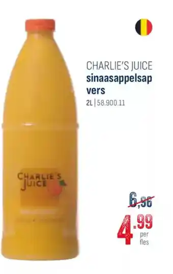 Horeca totaal CHARLIE'S JUICE sinaasappelsap vers aanbieding