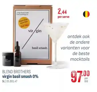 Horeca totaal BLEND BROTHERS virgin basil smash 0% aanbieding