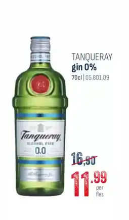 Horeca totaal Tanqueray gin 0% aanbieding