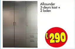 Budget Meubelen Allrounder 3 Deurs kast + 2 laden aanbieding