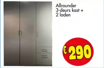 Budget Meubelen Allrounder 3 Deurs kast + 2 laden aanbieding