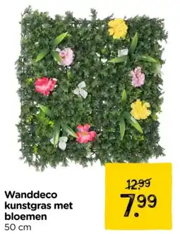 Xenos Wanddeco kunstgras met bloemen aanbieding