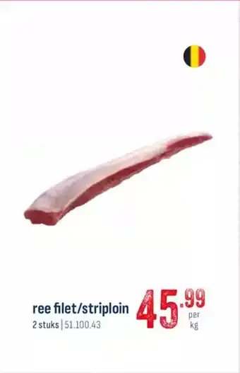 Horeca totaal Ree filet, striploin aanbieding