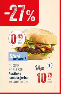 Horeca totaal Cuisine noblesse rustieke hamburgerbun aanbieding