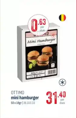 Horeca totaal Ottimo mini hamburger aanbieding