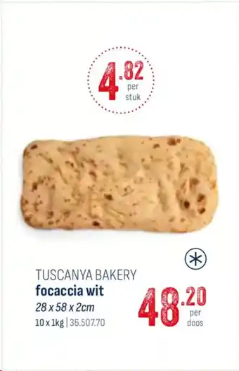 Horeca totaal Tuscanya bakery focaccia wit aanbieding