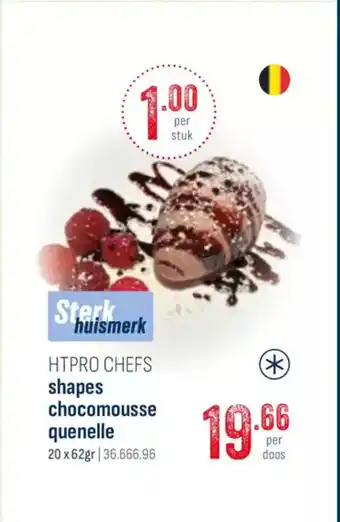 Horeca totaal HTPRO chefs shapes chocomousse quenelle aanbieding