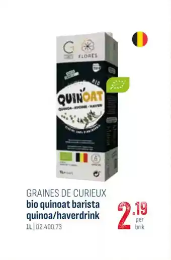 Horeca totaal Graines de curieux bio quinoat barista quinoa haverdrink aanbieding