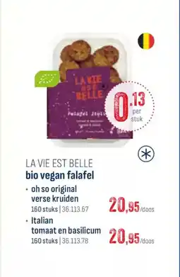 Horeca totaal La vie est belle bio vegan falafel aanbieding