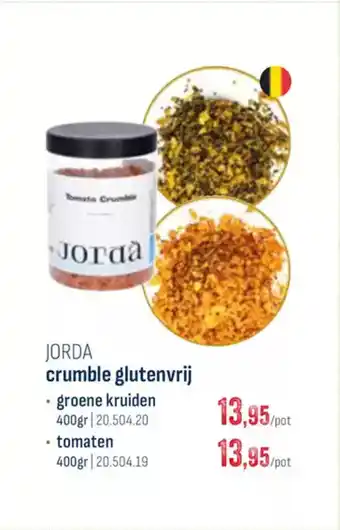 Horeca totaal Jorda crumble glutenvrij tomaten aanbieding