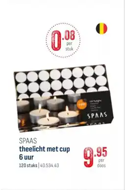 Horeca totaal Spaas theelicht met cup 6 uur aanbieding