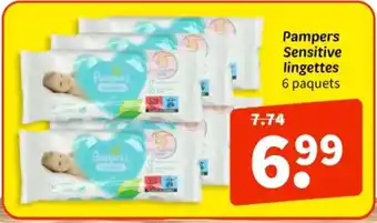 Wibra Pampers Sensitive lingettes aanbieding