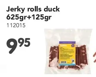 Happyland Jerky rolls duck 625gr+125gr aanbieding