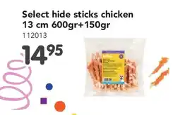 Happyland Select hide sticks chicken 13 cm 600gr+150gr aanbieding