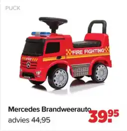 Baby-Dump PUCK Mercedes Brandweerauto aanbieding