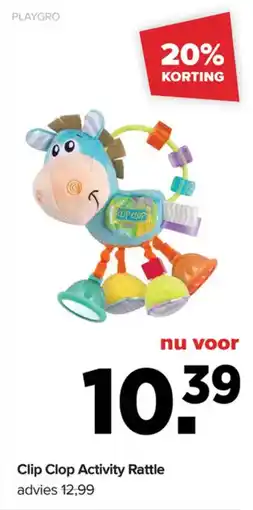 Baby-Dump Playgro Clip Clop Activity Rattle aanbieding