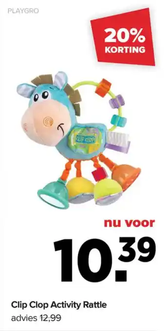 Baby-Dump Playgro Clip Clop Activity Rattle aanbieding