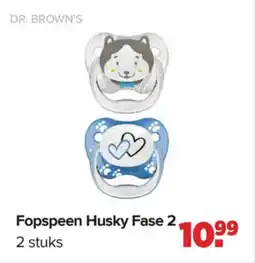 Baby-Dump Dr. Brown's Fopspeen Husky Fase 2 aanbieding