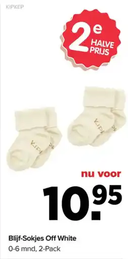 Baby-Dump Kipkep Blijf-Sokjes Off White aanbieding