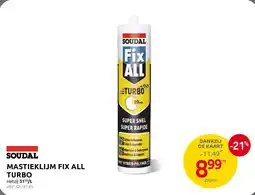 BricoPlanit Soudal mastieklijm fix all turbo aanbieding