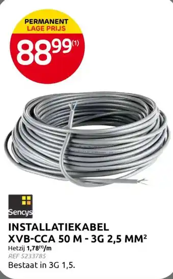 BricoPlanit Sencys installatiekabel xvb-cca 50 m - 3g 2,5 mm² aanbieding