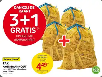 BricoPlanit Golden flame zak aanmaakhout aanbieding