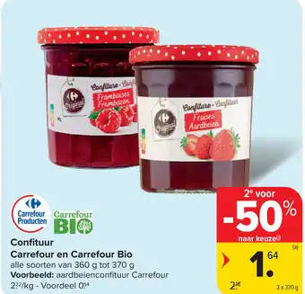 Carrefour Confituur Carrefour en Carrefour Bio aanbieding