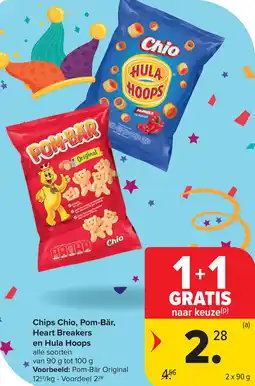 Carrefour Chips Chio, Pom-Bär, Heart Breakers en Hula Hoops aanbieding