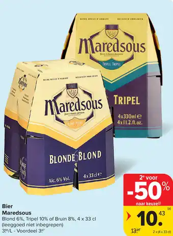 Carrefour Maredsous bier aanbieding