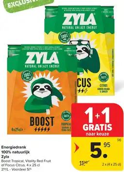 Carrefour Zyla Energiedrank 100% natuurlijk aanbieding