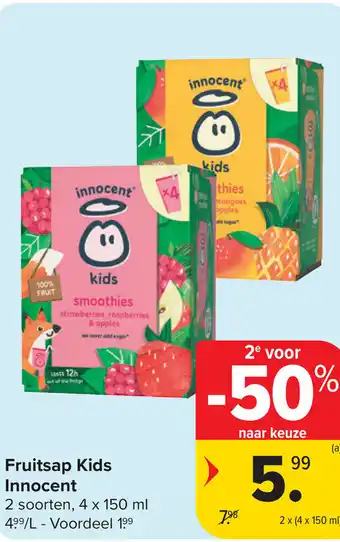 Carrefour Innocent fruitsap kids aanbieding