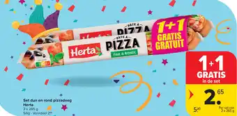 Carrefour Herta Set dun en rond pizzadeeg aanbieding