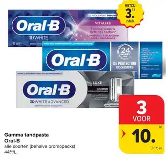 Carrefour Oral-B gamma tandpasta aanbieding