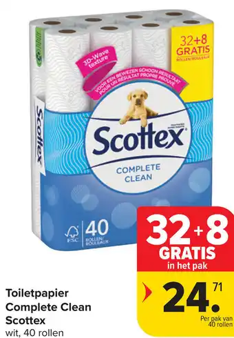 Carrefour Scottex toiletpapier complete clean aanbieding