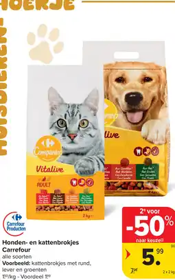 Carrefour Honden- en kattenbrokjes carrefour aanbieding