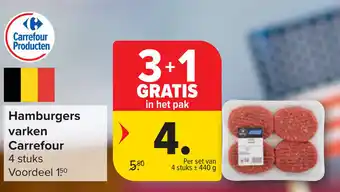 Carrefour Hamburgers varken Carrefour aanbieding