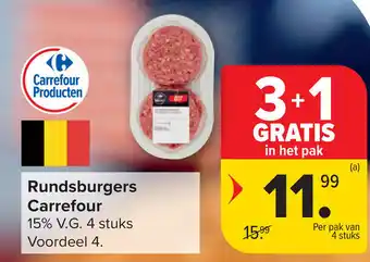 Carrefour Rundsburgers Carrefour 15% V.G aanbieding