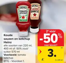 Carrefour Heinz koude sauzen en ketchup aanbieding