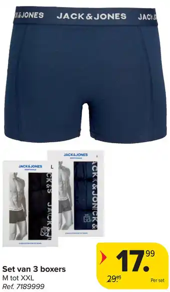 Carrefour Jack & jones set van 3 boxers aanbieding