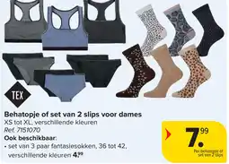 Carrefour Tex behatopje of set van 2 slips voor dames aanbieding