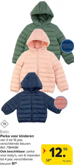 Carrefour Tex parka voor kinderen aanbieding