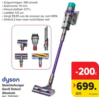 Carrefour Dyson steelstofzuiger gen5 detect absolute aanbieding